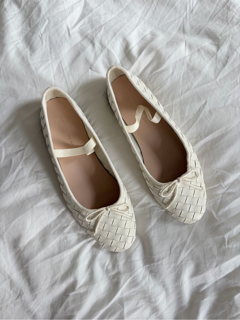 Loeffler Randall // NEW Leonie White Woven Ballet Flat